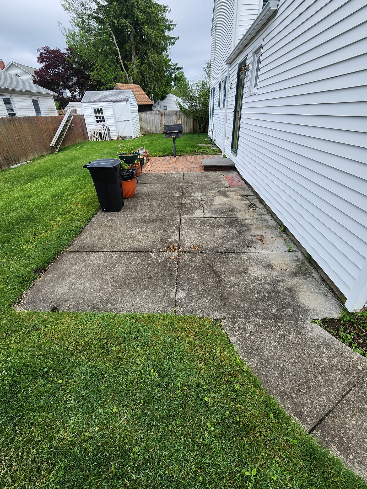 Concrete Patio Cleaning - Before